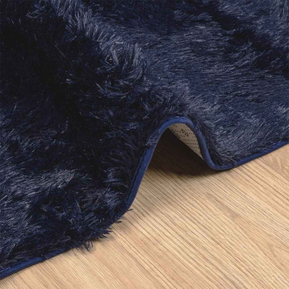 Produktbild för Ryamatta med lång lugg NAVARRA marinblå 240x340 cm polyester