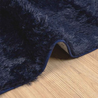 Produktbild för Ryamatta med lång lugg NAVARRA marinblå 240x340 cm polyester