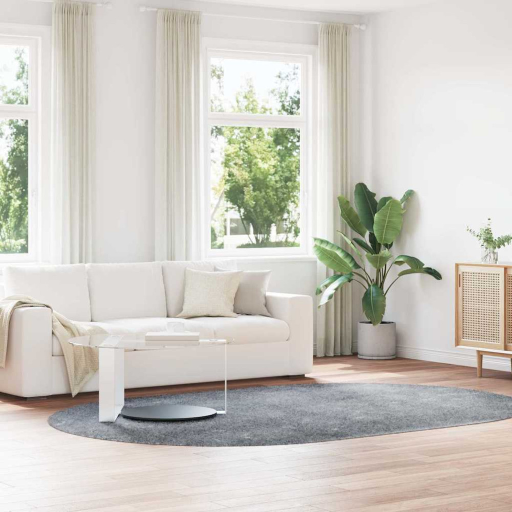 Produktbild för Ryamatta med lång lugg NAVARRA silvergrå 300x200 cm polyester