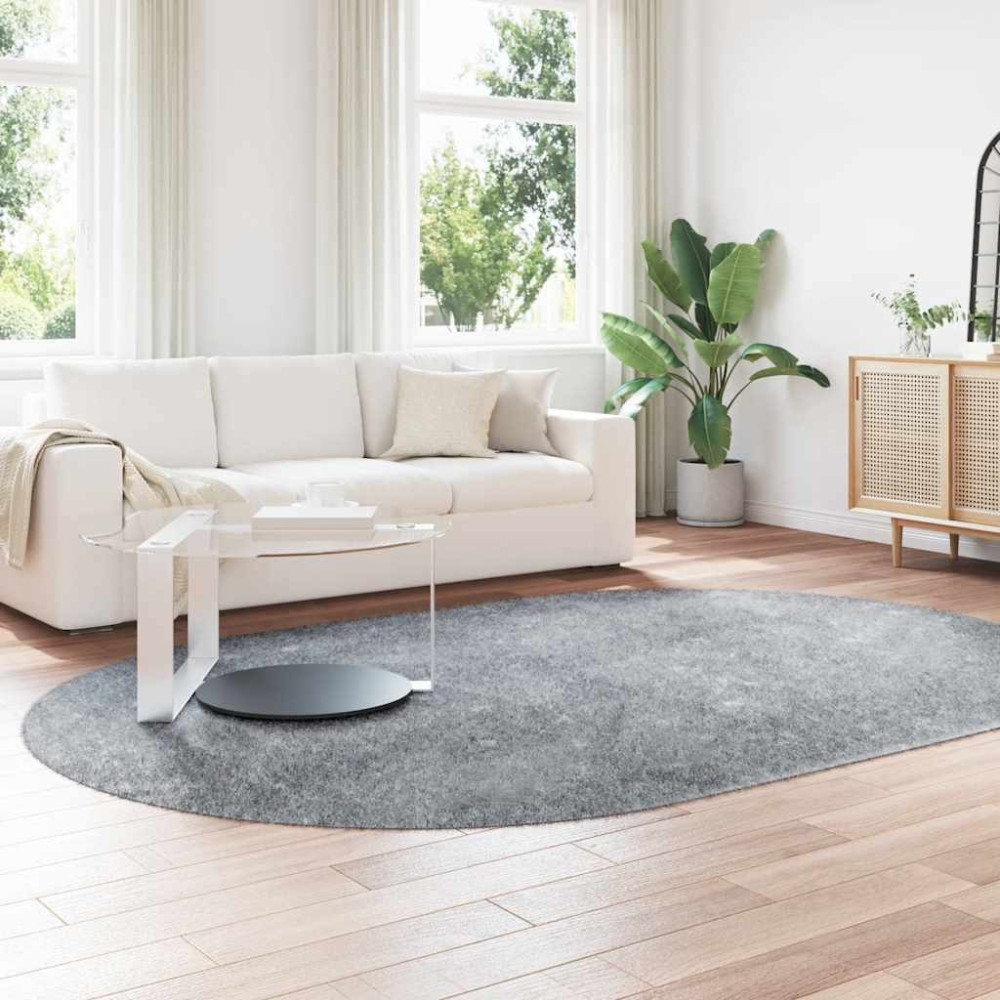 Produktbild för Ryamatta med lång lugg NAVARRA silvergrå 300x200 cm polyester