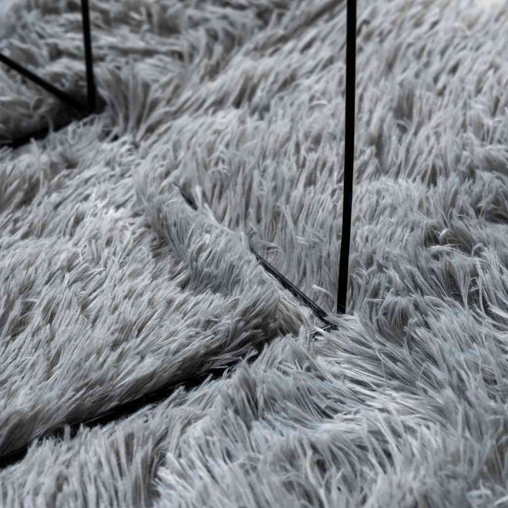 Produktbild för Ryamatta med lång lugg NAVARRA silvergrå 300x200 cm polyester