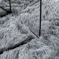 Produktbild för Ryamatta med lång lugg NAVARRA silvergrå 300x200 cm polyester