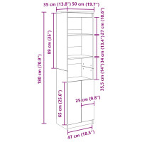 Produktbild för Högbord svart ek 50x35x180 cm konstruerat trä