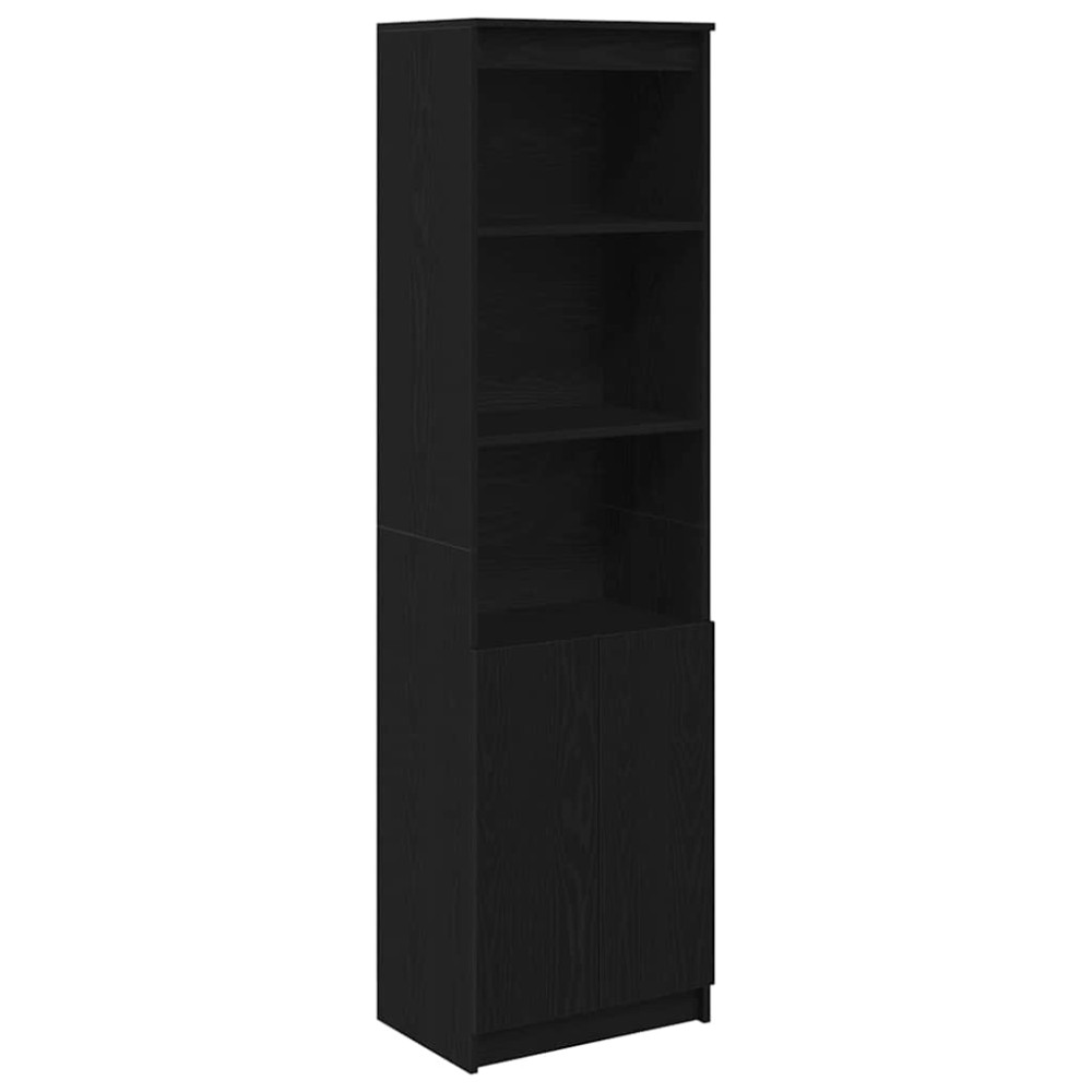 Produktbild för Högbord svart ek 50x35x180 cm konstruerat trä