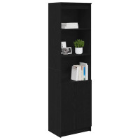 Produktbild för Högbord svart ek 50x35x180 cm konstruerat trä