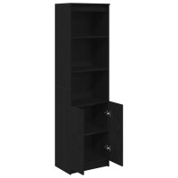 Produktbild för Högbord svart ek 50x35x180 cm konstruerat trä