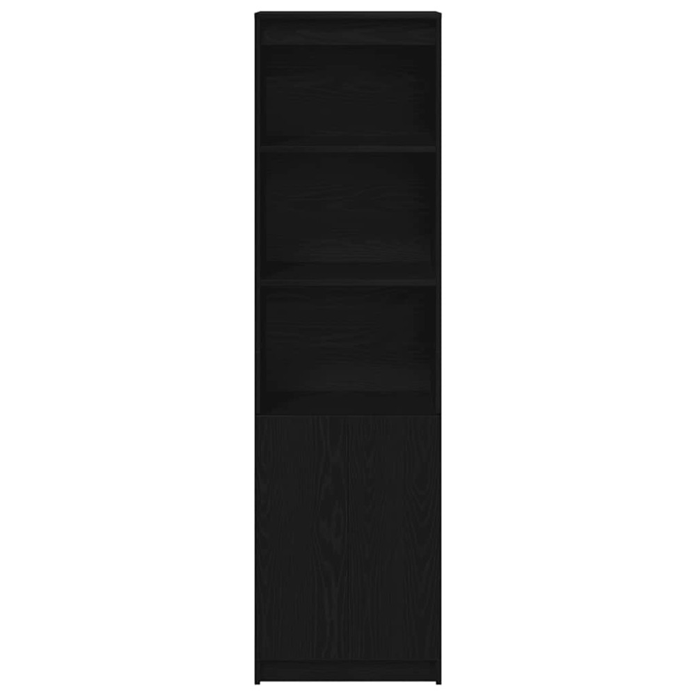 Produktbild för Högbord svart ek 50x35x180 cm konstruerat trä