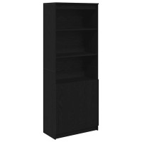 Produktbild för Highboard svart ek 70x35x180 cm konstruerat trä