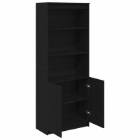 Produktbild för Highboard svart ek 70x35x180 cm konstruerat trä