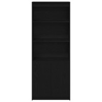 Produktbild för Highboard svart ek 70x35x180 cm konstruerat trä