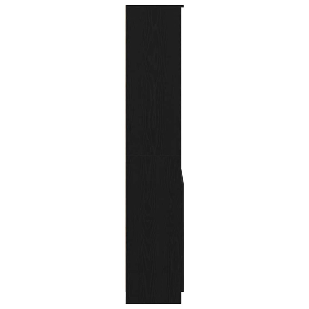 Produktbild för Highboard svart ek 70x35x180 cm konstruerat trä