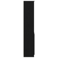 Produktbild för Highboard svart ek 70x35x180 cm konstruerat trä