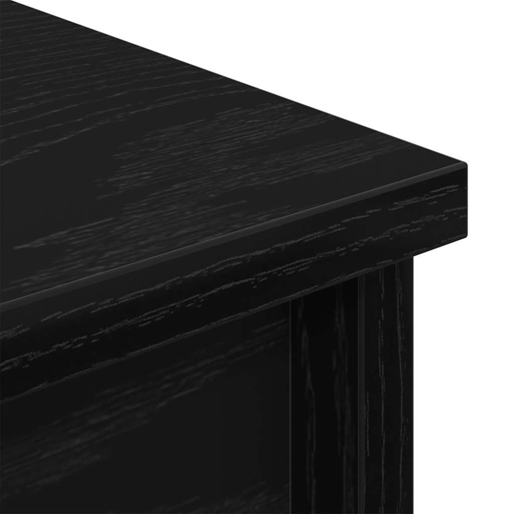 Produktbild för Highboard svart ek 70x35x180 cm konstruerat trä