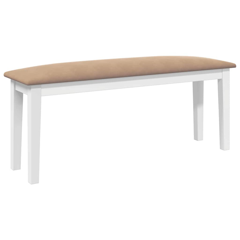Produktbild för Bänk 110 cm vitt massivt trä gummi