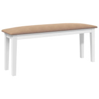 Produktbild för Bänk 110 cm vitt massivt trä gummi