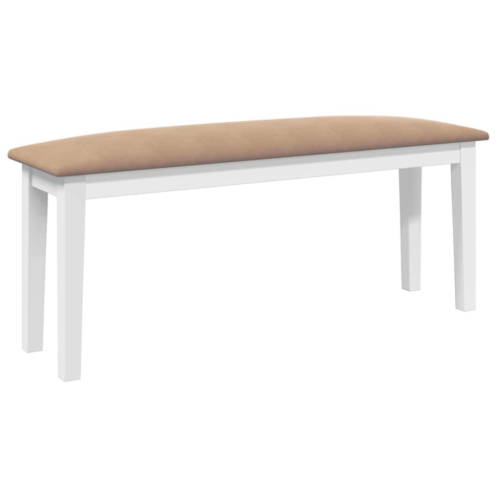 Produktbild för Bänk 110 cm vitt massivt trä gummi