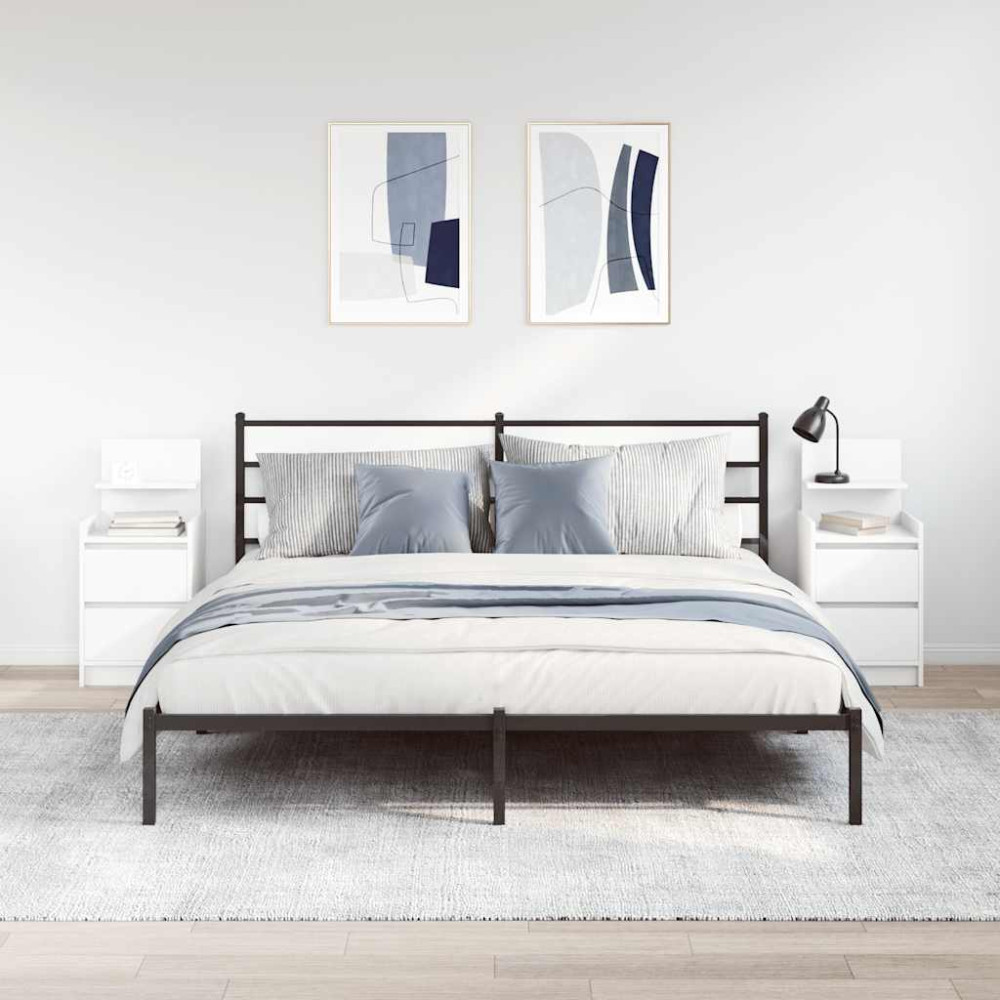 Produktbild för Sängskåp med 2 lådor 2 st vit 38x34x80 cm