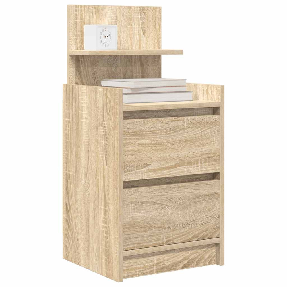 Produktbild för Sängbord med 2 lådor 2 st Sonoma ek 38x34x80 cm