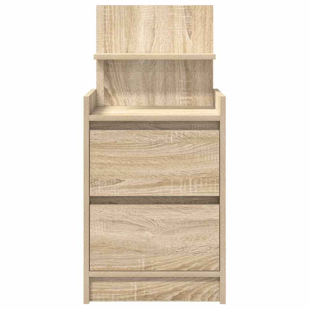 Produktbild för Sängbord med 2 lådor 2 st Sonoma ek 38x34x80 cm