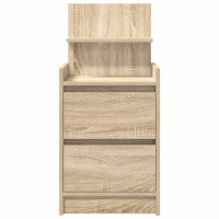 Produktbild för Sängbord med 2 lådor 2 st Sonoma ek 38x34x80 cm