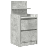 Produktbild för Sängbord med 2 lådor 2 st betonggrå 38x34x80 cm