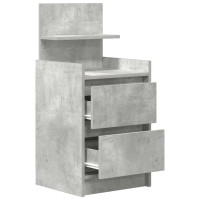 Produktbild för Sängbord med 2 lådor 2 st betonggrå 38x34x80 cm
