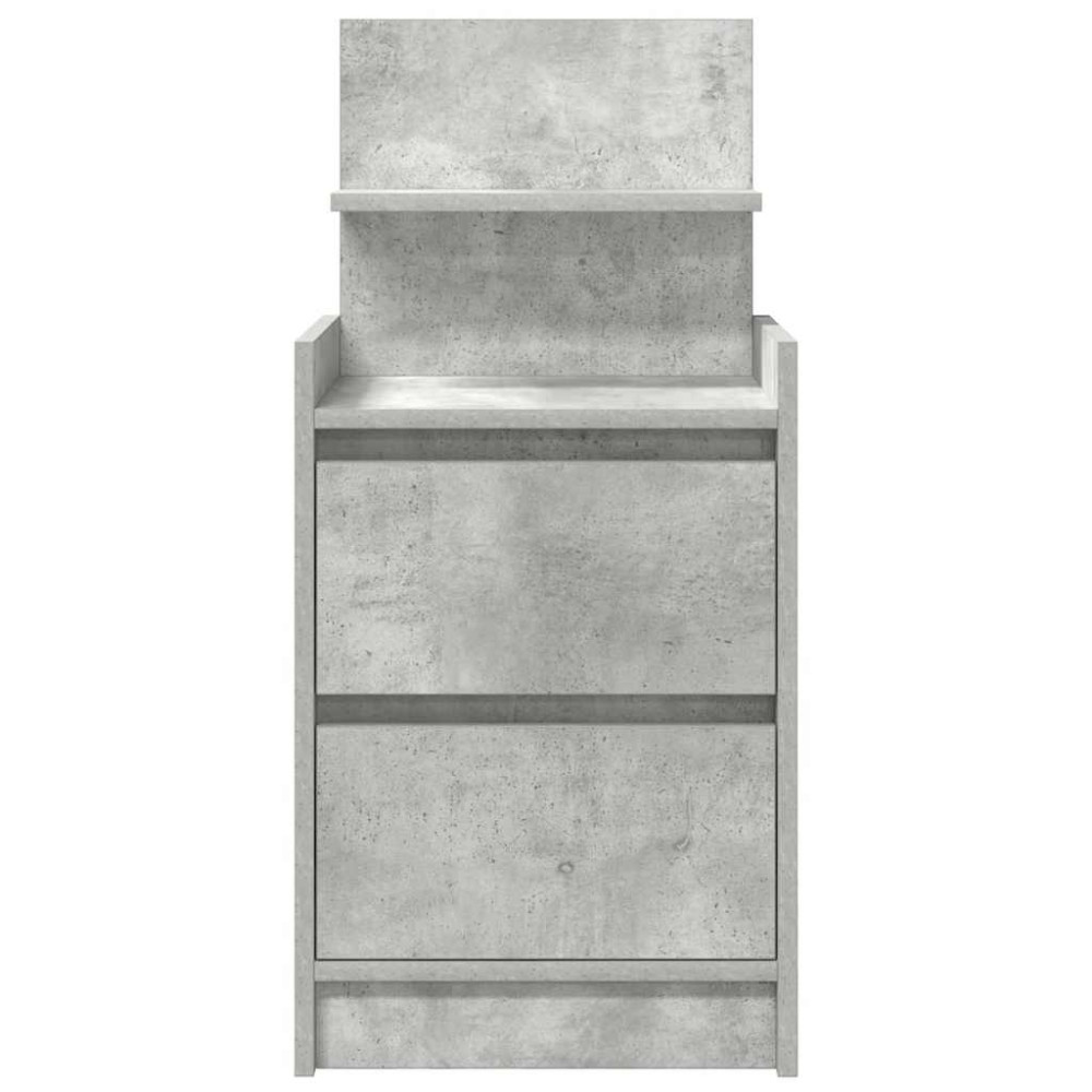 Produktbild för Sängbord med 2 lådor 2 st betonggrå 38x34x80 cm