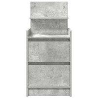 Produktbild för Sängbord med 2 lådor 2 st betonggrå 38x34x80 cm