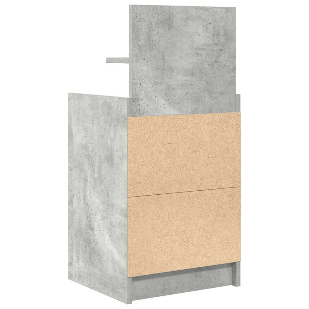 Produktbild för Sängbord med 2 lådor 2 st betonggrå 38x34x80 cm