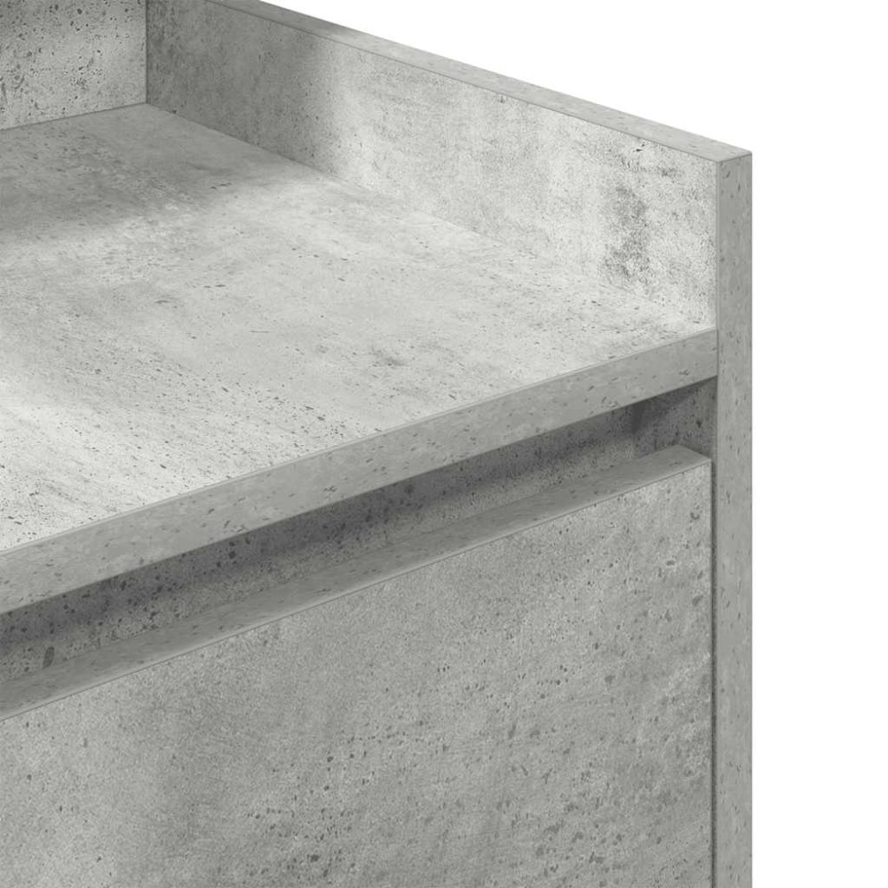 Produktbild för Sängbord med 2 lådor 2 st betonggrå 38x34x80 cm