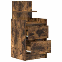 Produktbild för Sängbord med 2 lådor 2 st rökt ek 38x34x80 cm