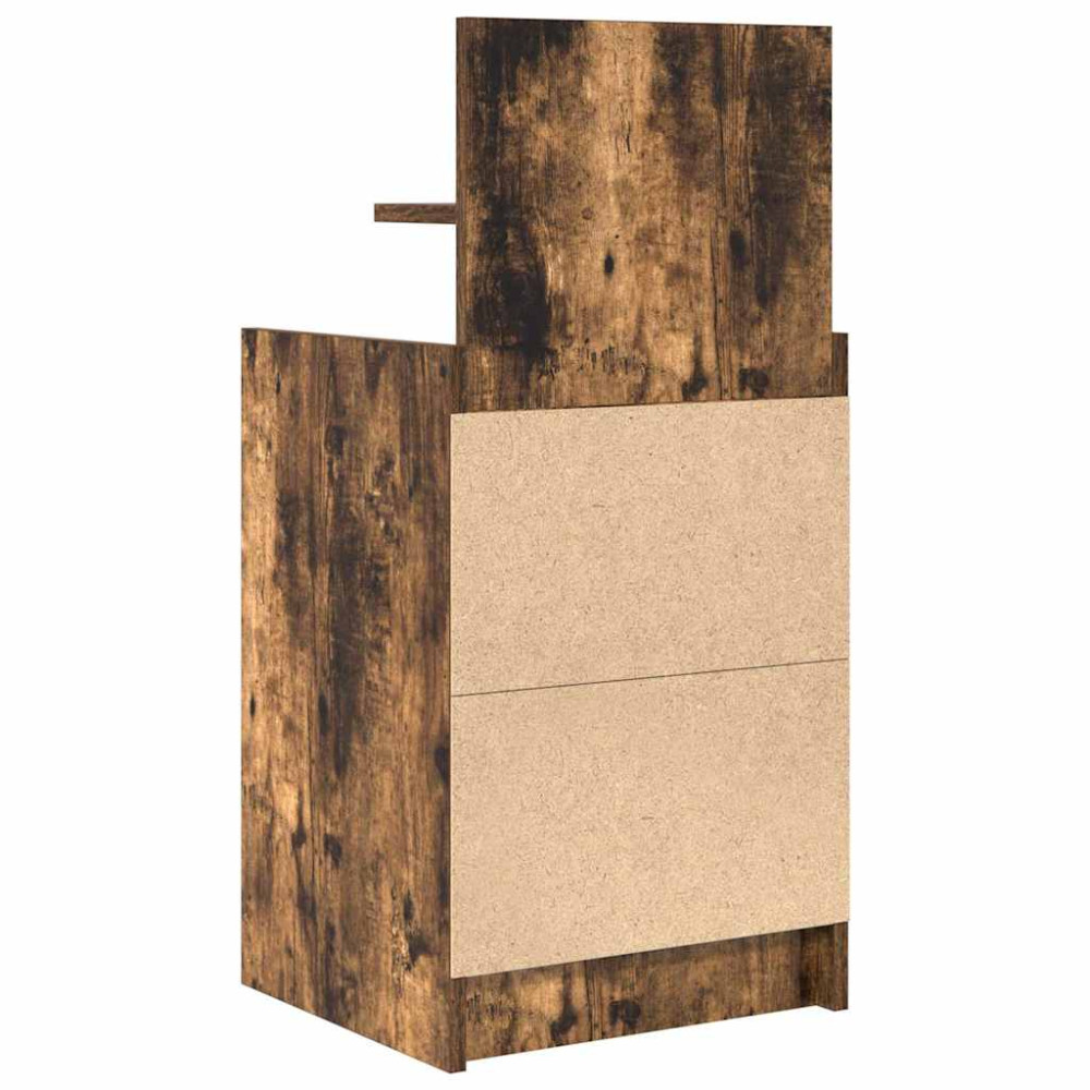 Produktbild för Sängbord med 2 lådor 2 st rökt ek 38x34x80 cm