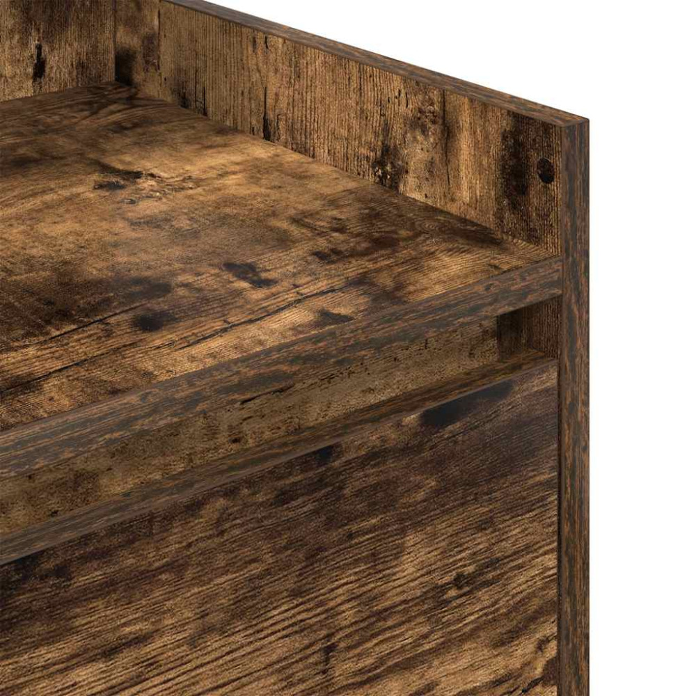 Produktbild för Sängbord med 2 lådor 2 st rökt ek 38x34x80 cm