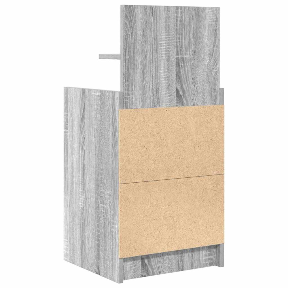 Produktbild för Sängbord med 2 lådor 2 st grå Sonoma 38x34x80 cm