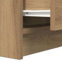 Produktbild för Sängbord med 2 lådor 2 st hantverksmässig ek 38x34x80 cm