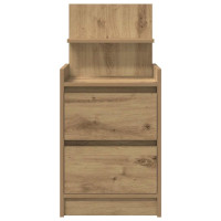 Produktbild för Sängbord med 2 lådor 2 st hantverksmässig ek 38x34x80 cm