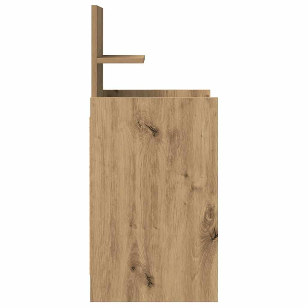 Produktbild för Sängbord med 2 lådor 2 st hantverksmässig ek 38x34x80 cm