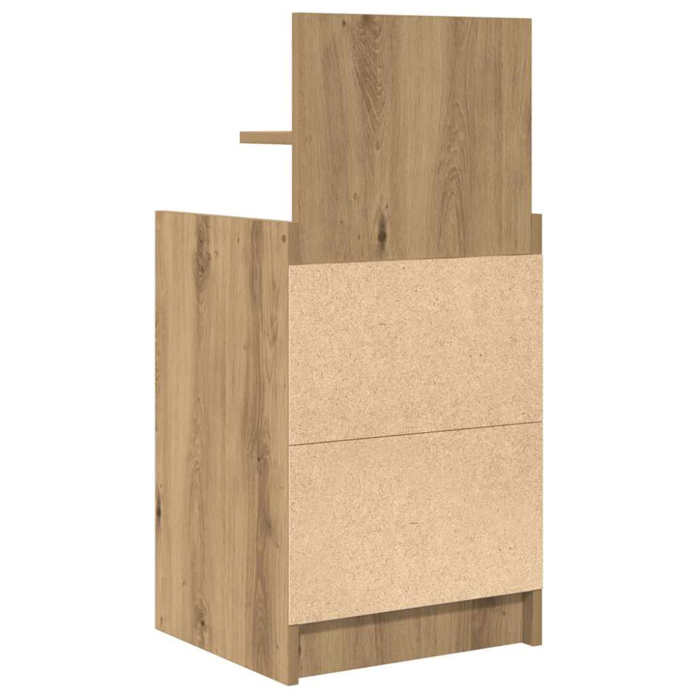 Produktbild för Sängbord med 2 lådor 2 st hantverksmässig ek 38x34x80 cm