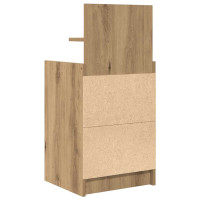 Produktbild för Sängbord med 2 lådor 2 st hantverksmässig ek 38x34x80 cm