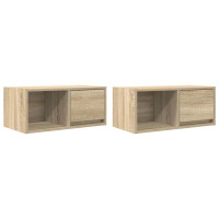 Produktbild för TV-bänkar 2 st Sonoma ek 60x31x25,5 cm konstruerat trä