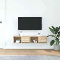 Produktbild för TV-bänkar 2 st Sonoma ek 60x31x25,5 cm konstruerat trä