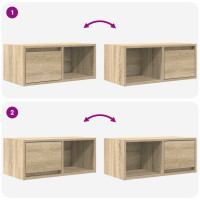 Produktbild för TV-bänkar 2 st Sonoma ek 60x31x25,5 cm konstruerat trä