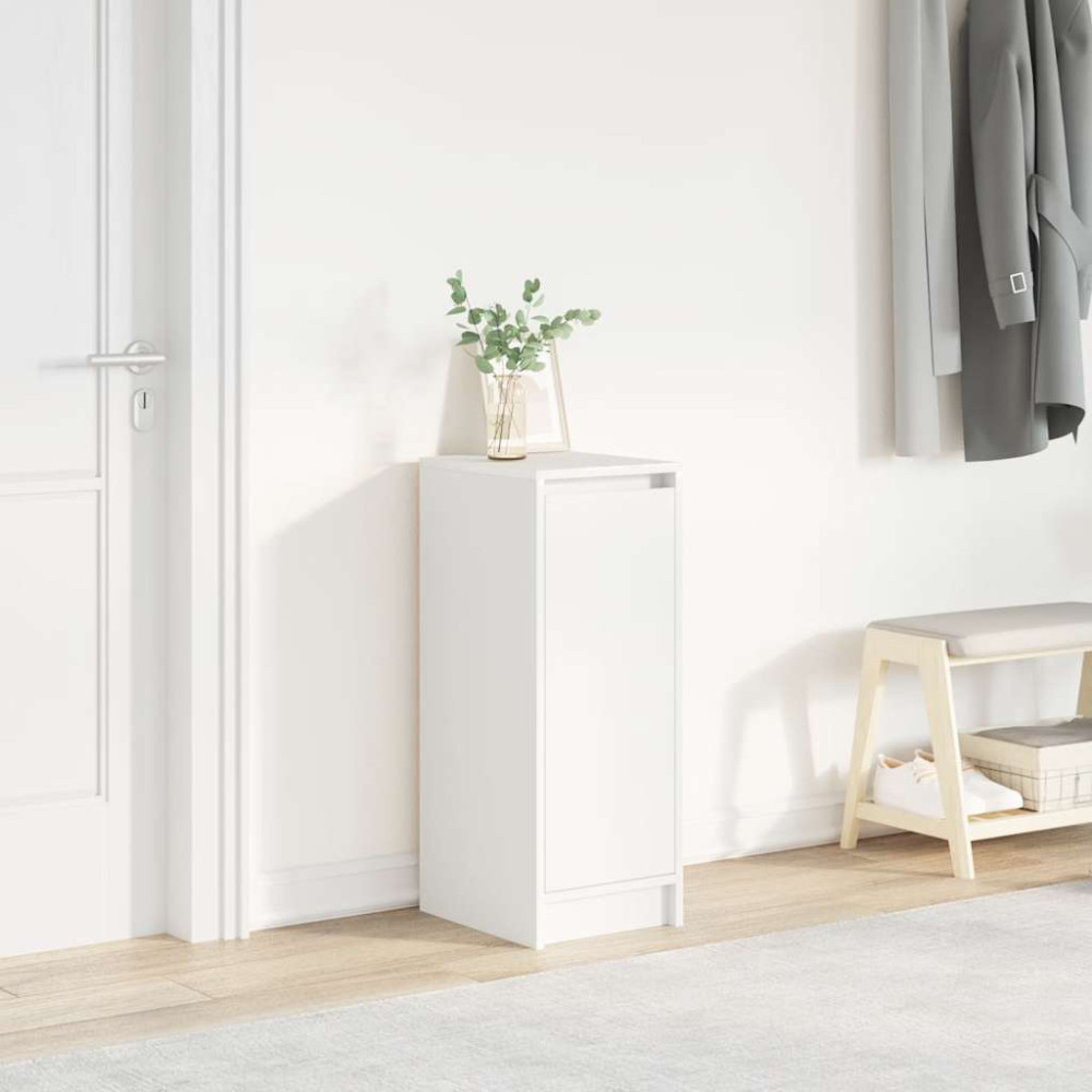 Produktbild för Skoskåp vit 29,5x34x76 cm konstruerat trä