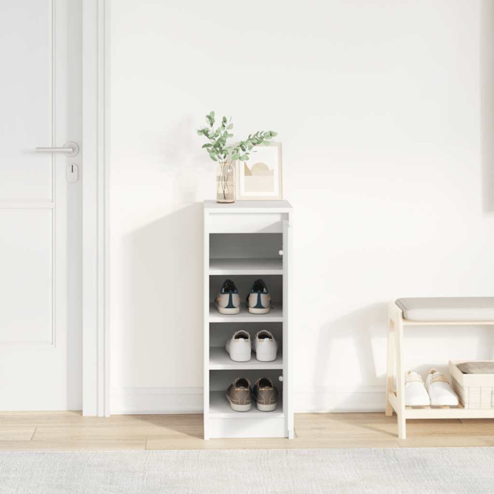 Produktbild för Skoskåp vit 29,5x34x76 cm konstruerat trä