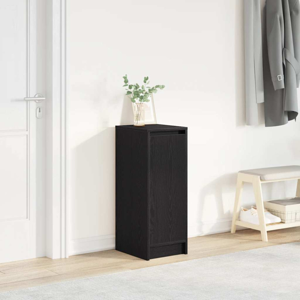 Produktbild för Skoskåp svart ek 29,5x34x76 cm konstruerat trä