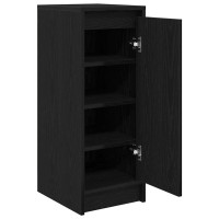 Produktbild för Skoskåp svart ek 29,5x34x76 cm konstruerat trä