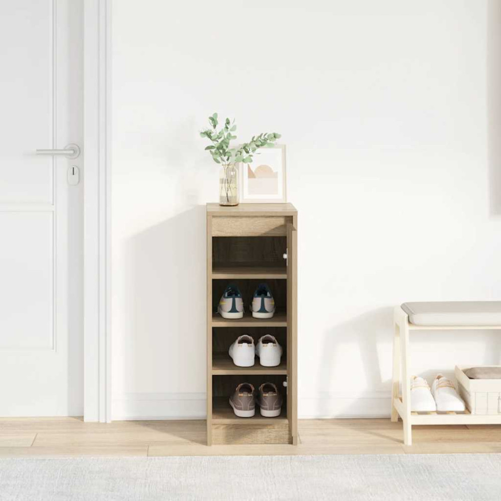 Produktbild för Skoskåp sonoma ek 29,5x34x76 cm konstruerat trä