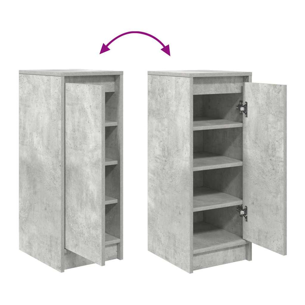 Produktbild för Skoskåp betonggrå 29,5x34x76 cm konstruerat trä