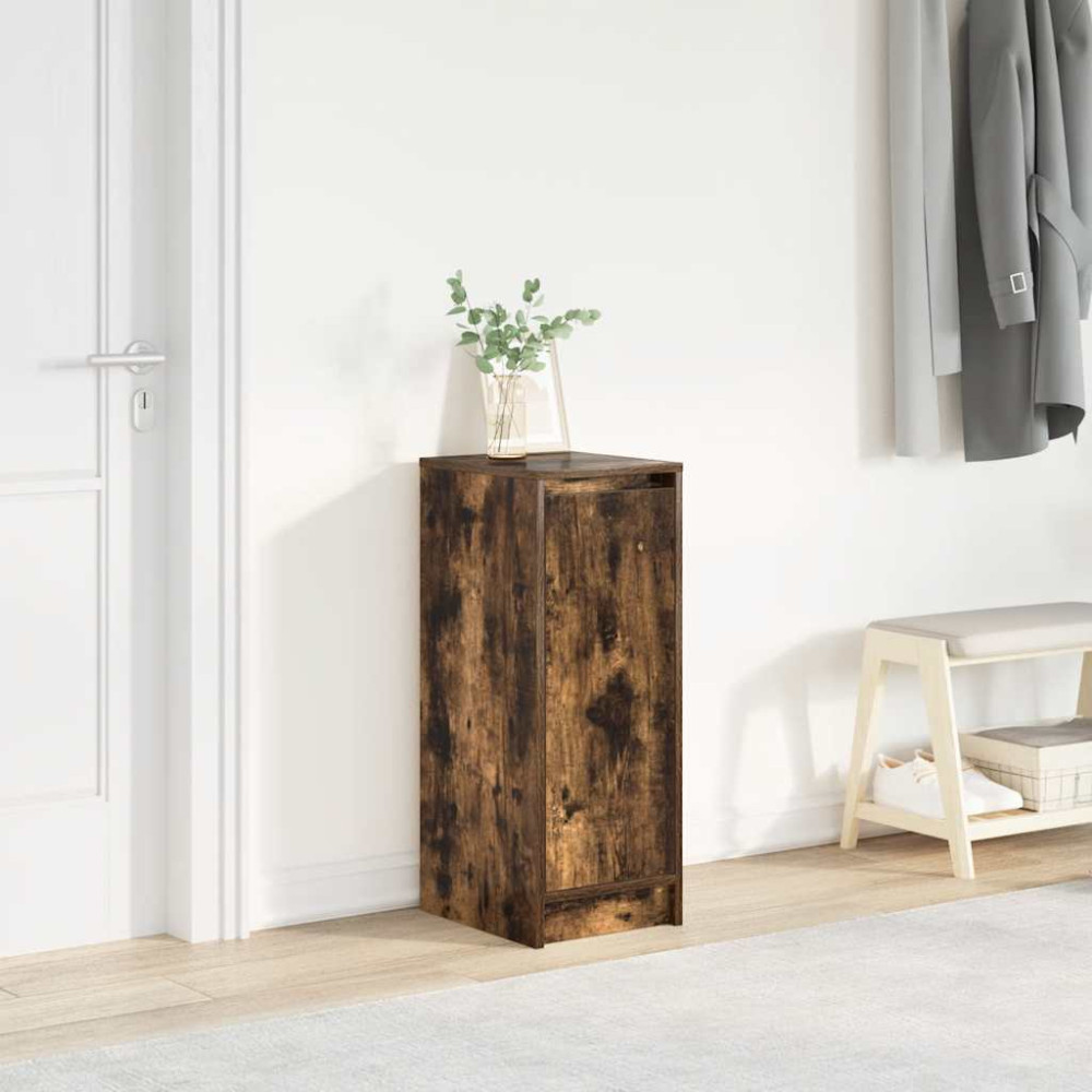 Produktbild för Skoskåp rökt ek 29,5x34x76 cm konstruerat trä