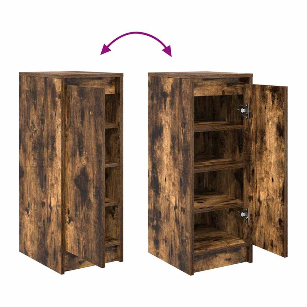 Produktbild för Skoskåp rökt ek 29,5x34x76 cm konstruerat trä